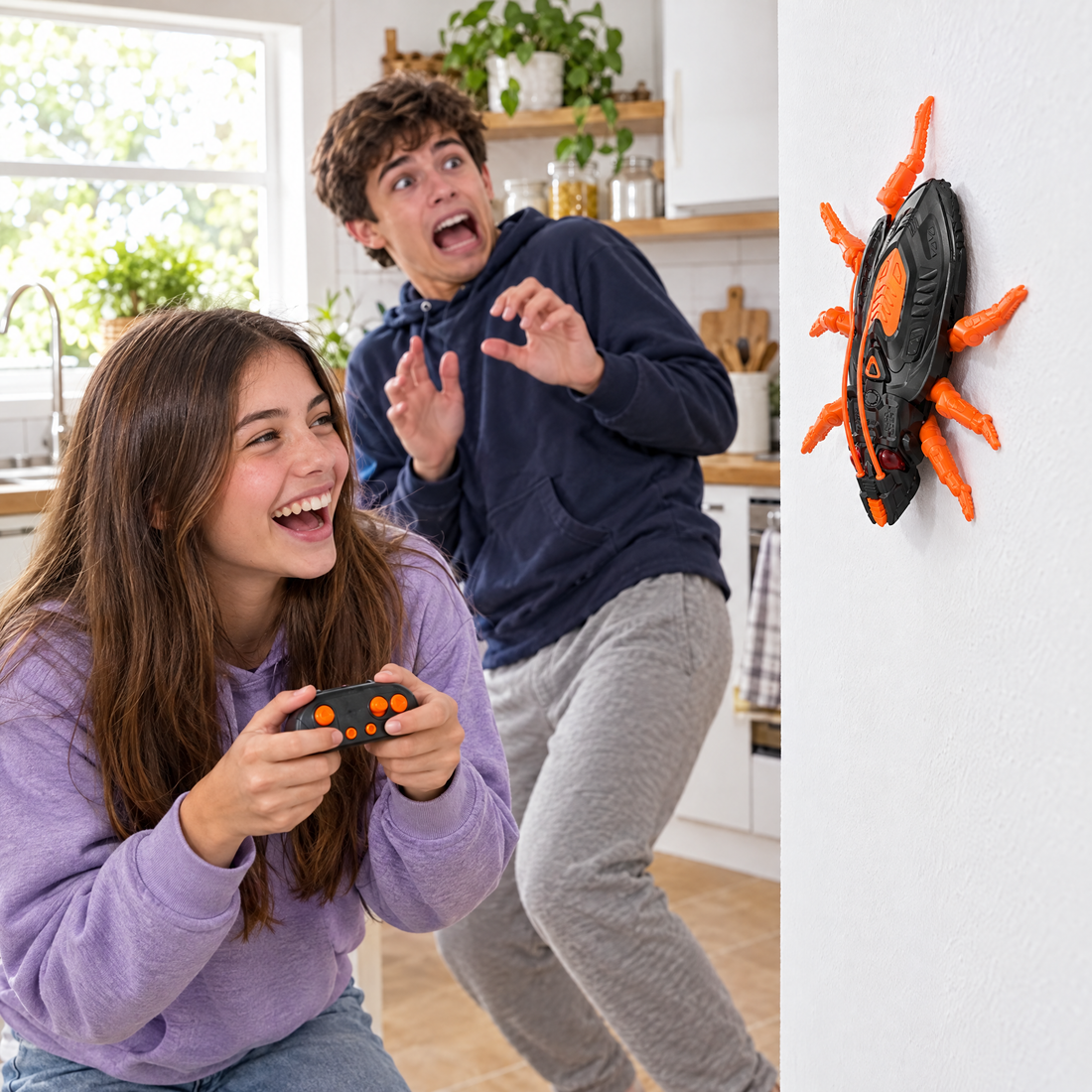Cucaracha teledirigida Junglo trepando por la pared de la cocina
